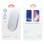Wholesale Ultra-Slim Dual Wireless Charger Pad for Qi Compatible Device W7 (White)